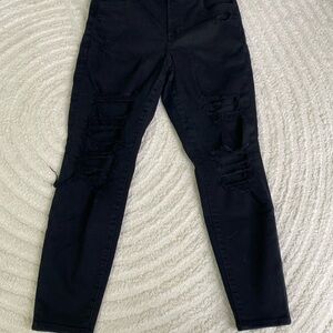 American Eagle Outfitters Black Distressed Skinny Jeans